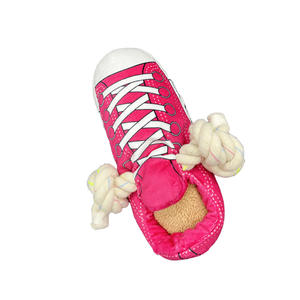 Four cepet moda ayakkabı şekli yumuşak kumaş ile peluş oyuncak köpek dört renk Pet Molar interaktif oyuncak halat ile özel Pet peluş oyuncak - Product Image 5