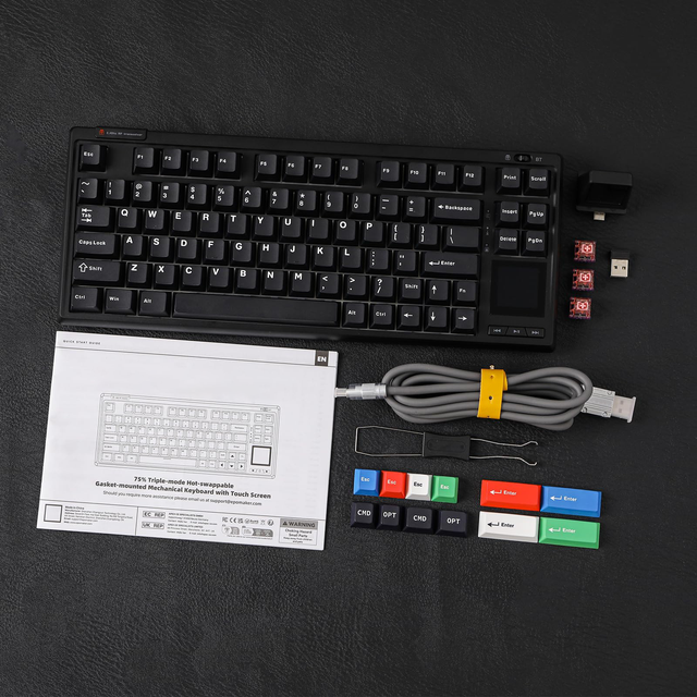 KF830 RGB Lighting 87-Key Hot Plug Three-Mode Mechanical Keyboard with USB Interface New Gateron Kailh Brand Colorful Backlight