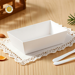 OOLIMA Disposable White Paperboard Packaging Food Grade Cake <strong>Box</strong> Biscuit <strong>Box</strong> with PET Lid - Product Image 3