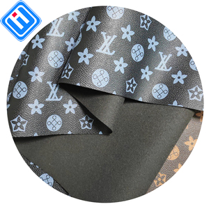 Wholesale Custom Western Block Print Waterproof Quick-Dry Soft Designer PVC PU <strong>Leather</strong> Fabric <strong>Sheets</strong> for Bag Table Furniture - Product Image 1