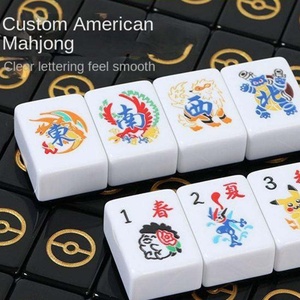 Fichas de Mahjong Americanas Talladas y Planas de Doble Capa de Melamina/Acrílico con Elementos Chinos Personalizados y Patrón de Color UV - Product Image 2