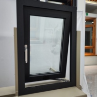 Ventana de baño estándar de estilo abierto oscilante Ventana de toldo de vidrio tintado Pantalla de acero inoxidable Aleación de aluminio Hoteles Oficinas