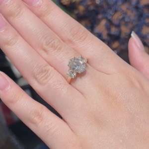 Anillo de Compromiso con Diamante Cultivado en Laboratorio DEF VVS, Corte Brillante, Oro Sólido de 18k, Chapado en Platino, Engaste de 4 Puntas, Certificado IGI, Unisex - Product Image 2