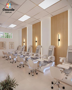 Conjunto de Muebles Personalizados para Salón de Uñas |   Mesa de Manicura con Espejo |   Solución de Diseño Moderno para Salón de Belleza - Product Image 4