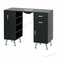Meubles de salon durables, table de manucure multifonctionnelle, table à ongles de haute qualité, étagère à vernis à ongles noire, table avec tiroirs