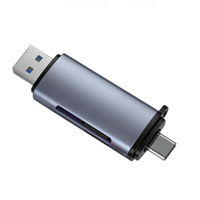 Lecteur de cartes externe pour ordinateur portable JCR001 2-en-1 Type-C/USB avec prise en charge de plusieurs cartes