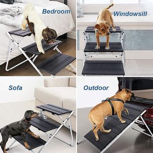 Taşınabilir 3 adım rampa merdiven merdiven evcil hayvanlar için 2-in-1 katlanabilir <span class=keywords><strong>Pet</strong></span> adımlar küçük köpekler ve kediler için mükemmel ev evcil hayvan - Product Image 5