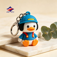 Longzhiyu, usine de fabrication sur mesure depuis 20 ans, porte-clés en PVC 3D en forme d'animal, porte-clés mignon en silicone, porte-clés en PVC souple 3D de dessin animé