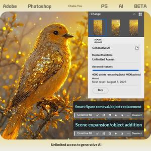Remplissage Génératif par IA pour <span class=keywords><strong>Photoshop</strong></span> - Coordination Illimitée des Points pour la Graphique et le Multimédia, Toutes les Applications <span class=keywords><strong>Adobe</strong></span> - Product Image 1