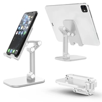 Support de téléphone portable pliable à trois sections, support de tablette flexible pour table, support de bureau réglable pour smartphone