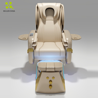 Fauteuil de pédicure de luxe pour salon commercial, fauteuil de massage électrique inclinable avec bain de pieds et lumière LED pour salon de beauté des ongles