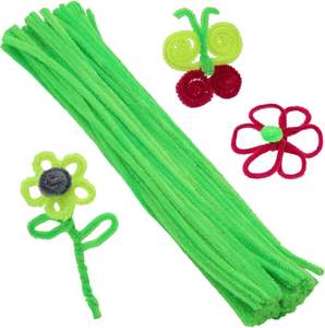 100pcs/bundle 9mm <span class=keywords><strong>Chenille</strong></span> Fio Tubo Limpador Educacional DIY Handmade Long Pipe Cleaners para Artesanato 30cm <span class=keywords><strong>Chenille</strong></span> Stem - Product Image 1