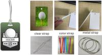 Étiquette personnalisée d'identification d'équipe de golf en PVC épais 4 couleurs à impression complète Étiquette de voyage avec pelliculage et surface inscriptible