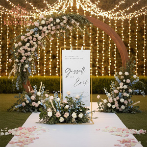 Moderno Soporte Metálico Dorado para Letreros de Bienvenida de Boda, Exhibidor de Carteles para Ceremonias, Fiestas y Decoración de <span class=keywords><strong>Entrada</strong></span> - Product Image 3