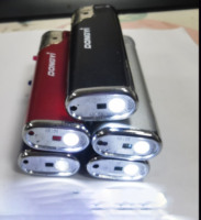 2024 Transparent couleur coupe-vent gaz briquet électronique led flash cigarette