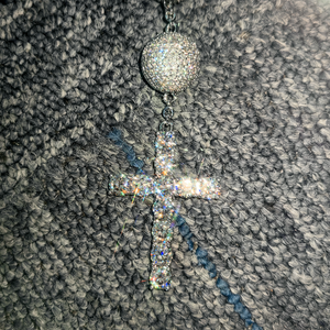 Passante diamante Tester D colore VVS Moissanite <span class=keywords><strong>rosario</strong></span> diamante <span class=keywords><strong>925</strong></span> <span class=keywords><strong>argento</strong></span> ghiacciato vergine maria 15mm catena a sfera con ciondolo a croce - Product Image 4