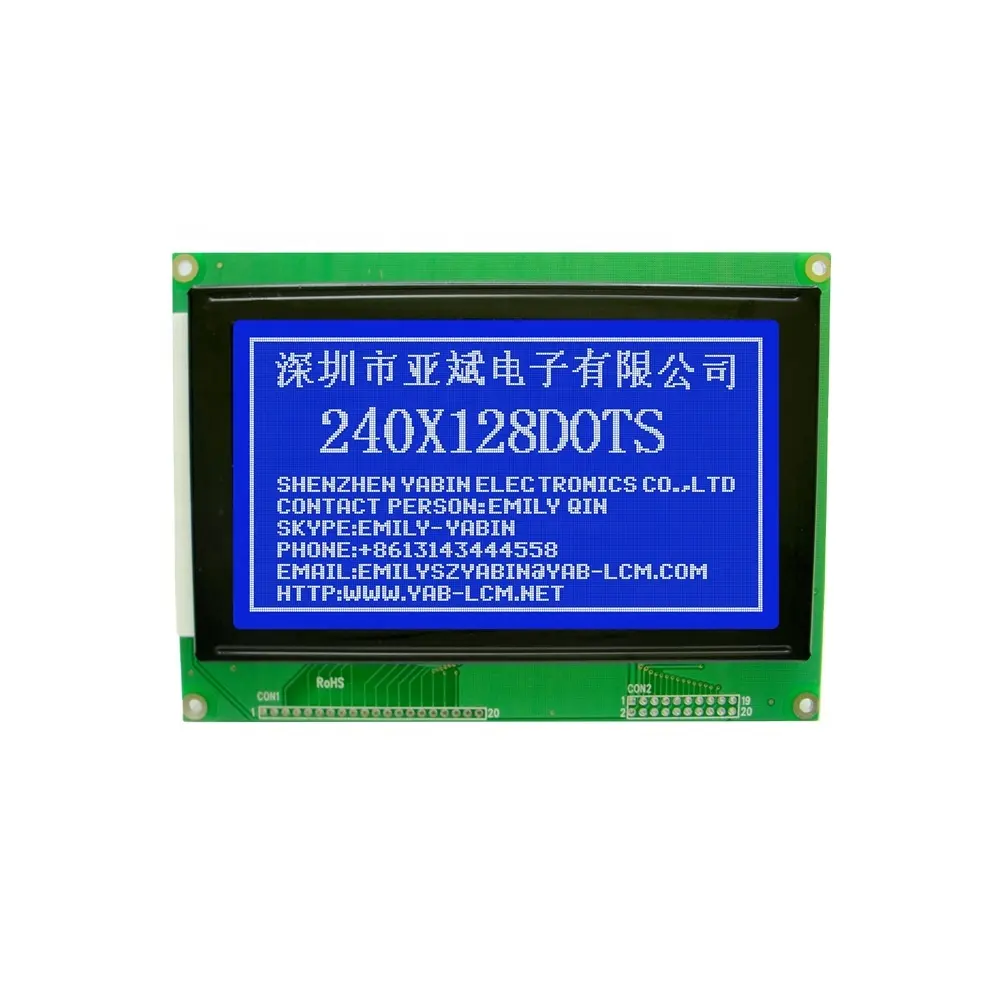 20 Pin Interface Industrial Control Display 240X128 Lcd Panel