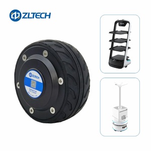 Haute stabilité et Performance aimant Permanent 100W simple <span class=keywords><strong>Double</strong></span> arbre 24V électrique 4 pouces moyeu servomoteur pour AGV - Product Image 6