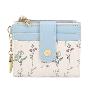 Ins Style New Multi-<b>Card</b> Slot Coin Purse Women's Spring Summer Versatile Floral <b>Card</b> <b>Holder</b> <b>Wallet</b> with Leaf Zipper - Product Image 2