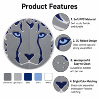 Patch en caoutchouc PVC rond personnalisé, badge animal lion 3D en relief, patch logo personnalisé pour vêtements, sacs à dos, casquettes, accessoires