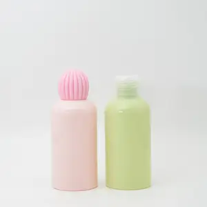 80ml 100 120ml גלילי עגול כביסה נוזל בקבוק PET פלסטיק ניקוי סוכן מיני שמפו ומרכך בקבוק עבור בתי מלון