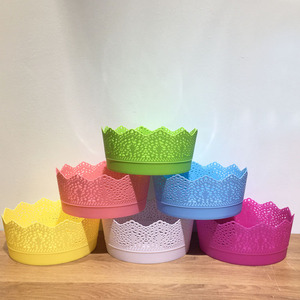Yicai Mini Pots de bonsaï en plastique bon marché de fleurs artificielles rondes de forme géométrique - Product Image 1