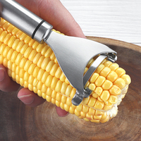 Éplucheur de maïs et de melon manuel multifonction en acier inoxydable argenté, outils de cuisine pour fruits et légumes, personnalisable avec logo