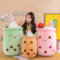 Peluche Z Hot Sale Mignonne Fraise Boisson Glace Lactée Thé Boba Jouet en Peluche Doux Coussin Boba Peluche
