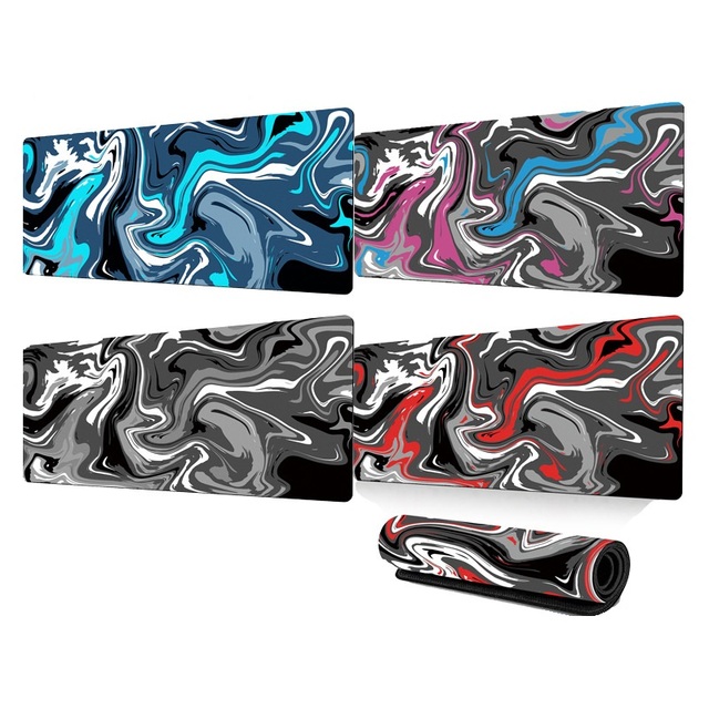 Abstract Fluid Mouse Pad Large Thermal Transfer for Laptop Keyboard Office Desk Pad Natural Rubber Big Mouse Pad