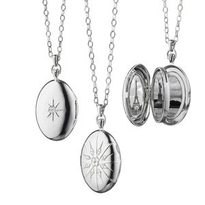 Locket « Premier » à quatre images avec éclats d'étoiles en argent sterling 925, 1,25 pouces, peut contenir 4 photos - Product Image 2