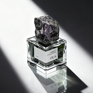 New Design Square Leere Parfüm flasche Hochwertige Luxus 50ml Parfüm glasflasche mit farbiger Stein kappe Kunden spezifische Etiketten - Product Image 4