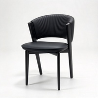 Chaises de salle à manger en cuir au design moderne, dossier incurvé, chaise de cuisine, chaise d'appoint pour restaurant