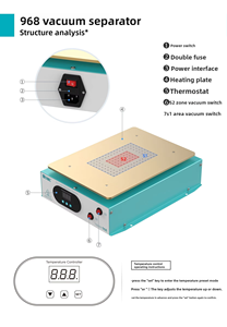 UYUE 968 Macchina per Riparazione Telefoni da 15 Pollici, Separatore di Schermi LCD per <span class=keywords><strong>iPad</strong></span>, Macchina Digitale per Separazione e Smontaggio con Pompa Integrata - Product Image 5