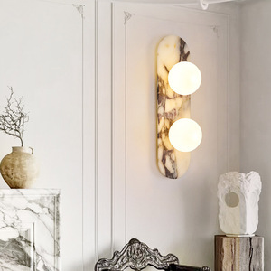 Lámpara de Pared de Mármol Natural Wabi Sabi, Aplique de Diseño Moderno para Dormitorio, Sala de Estar, Pasillo - Product Image 3