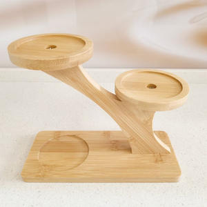 Support de Cactus Succulent <span class=keywords><strong>en</strong></span> Bois Support de Plantes Écologique Moderne pour 3 Petits Pots de Fleurs Décorations de Rebord de Fenêtre de Table - Product Image 2