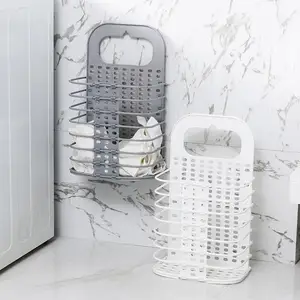 Treo Giỏ Giặt Bin Có Thể Gập Lại Nhựa Quần Áo Bẩn Giỏ Hamper Phòng Tắm Quần Áo Lưu Trữ