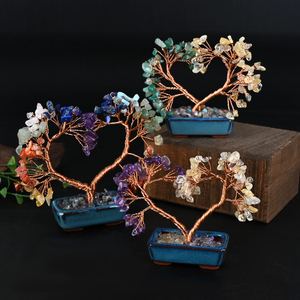 Arbres en cristal de pierre naturelle en gros, artisanat en forme de cœur, gravier de cristal, arbre à monnaie pour la décoration intérieure - Product Image 6