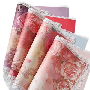 Papel de Embalaje para el Día de San Valentín 2026, Papel Decorativo con Borde de Encaje de Rosa Francesa, Venta al por Mayor - Product Image 5