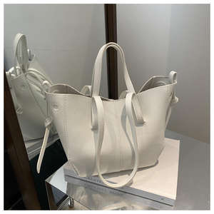 Sac fourre-tout en PU à motif litchi, style coréen, simplicité urbaine, texture de haute qualité, grande capacité, boucle magnétique - Product Image 4