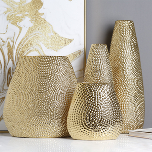 <span class=keywords><strong>Venta</strong></span> al por mayor florero decorativo de cerámica de lujo pintado en oro para el hogar - Product Image 5