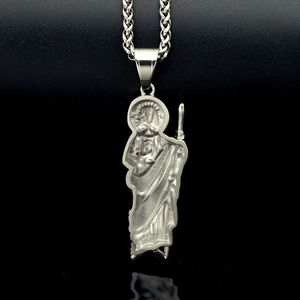 Collane con Ciondolo Vintage Hip Hop di San Giuda, Gioielli Cattolici Religiosi in Acciaio Inossidabile Impermeabile e Antiossidante, Vendita all'Ingrosso per Uomo - Product Image 2