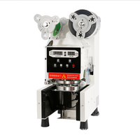 Machine de scellage automatique électrique en acier inoxydable pour gobelets de thé aux perles, modèle mini de bureau, facile à utiliser, 220V