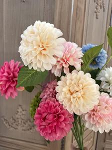 Ramo de flores de Dalia artificial <span class=keywords><strong>Pinnata</strong></span> de 2 cabezas, venta al por mayor, para boda, decoración del hogar - Product Image 5