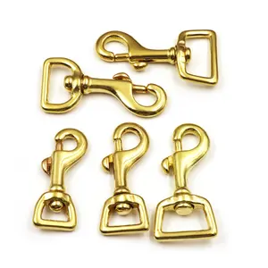 25Mm Rắn Đồng Thau Treo Xoay Snap Hook Phụ Tùng Túi Keychain Carabiner Móc Đồng - Product Image 1