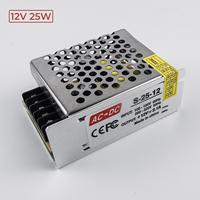 Alimentation LED AC-DC 25W à entrée unique OEM/ODM 12V pour bandes LED industrielles et éclairages de vitrines