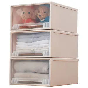 Wholesale Hot Sell Stackable modular Plastic Storage Drawers Wheels Cabinet