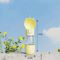 Bouteille d'eau portable pour animaux de compagnie avec récipient pour nourriture 2 en 1, distributeur d'eau de voyage anti-fuite, gobelet à boire en plein air pour chiens et chats