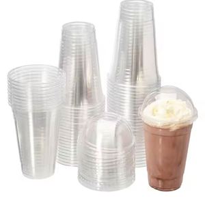 Gobelets en plastique PET transparents écologiques jetables avec logo personnalisé imprimé, 98 mm, fond plat, pour café glacé, jus, 12/14/16/18/20/24 oz - Product Image 2