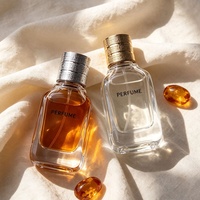 Flacon vaporisateur de parfum en verre transparent carré personnalisé de haute qualité, vide, 50 ml, 100 ml, avec boîte