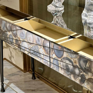 ตู้เก็บของห้องโถงทางเข้าโลหะ แผงลิ้นชักหินอาเกต เฟอร์นิเจอร์หินธรรมชาติ - Product Image 4